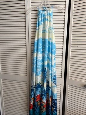 BEACH COVER UP OR DRESS Light Blue Tropical Print Curtain Panel - Home Accents